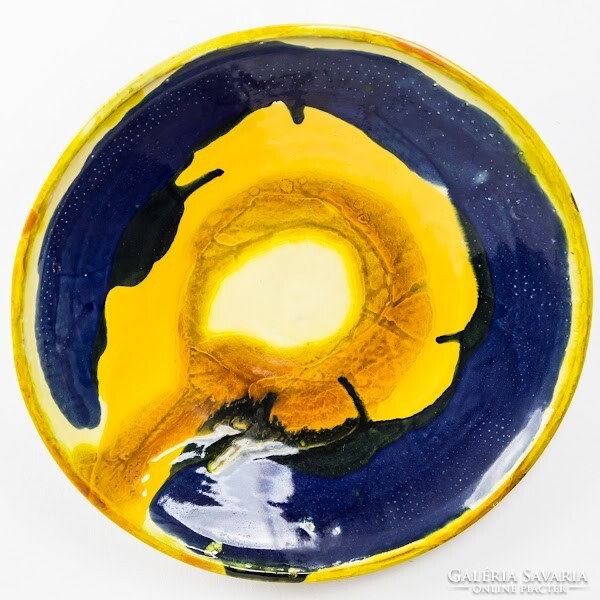 Mónika Laborcz ceramic decorative plate, 1970's - 51761