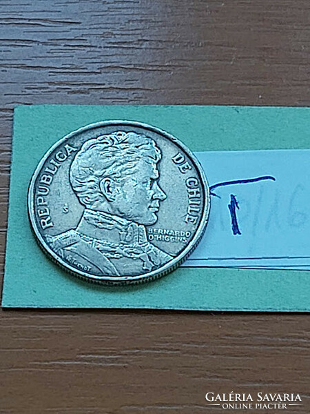 Chile 1 peso 1975 copper-nickel bernardo o'higgins #t