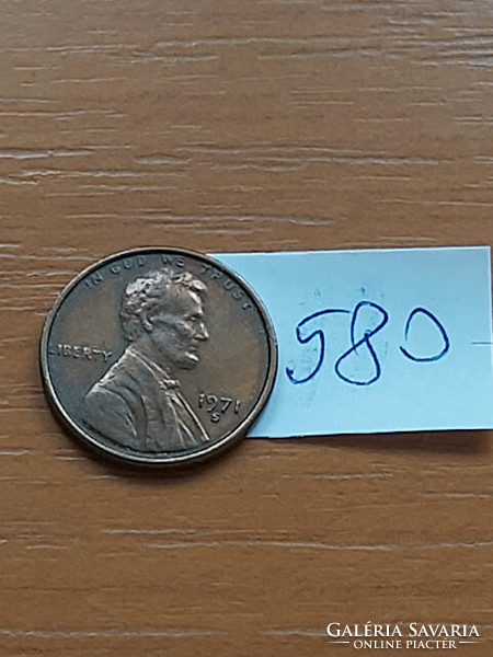 Usa 1 cent 1971 s, san francisco, copper-zinc 580