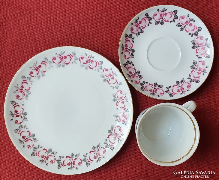 Porcelain breakfast set cup saucer small plate with flower pattern coffee tea