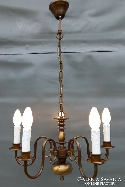 Flemish copper chandelier with 6 arms p