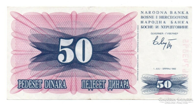 50   Dinár     1992    Bosznia Hercegovina