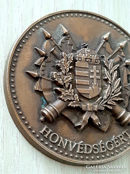 Beautiful coat-of-arms old military bronze plaque 8 cm recognition plaque for the military