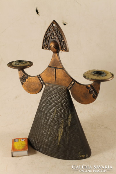 Art deco bronzed sculptural candle holder 291