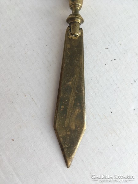 Old, antique, vintage copper leaf opener, copper leaf opener
