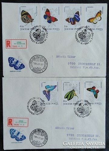 Ff3636-42 / 1984 butterfly v. Stamp line ran on fdc
