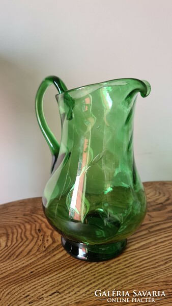 Green glass jug