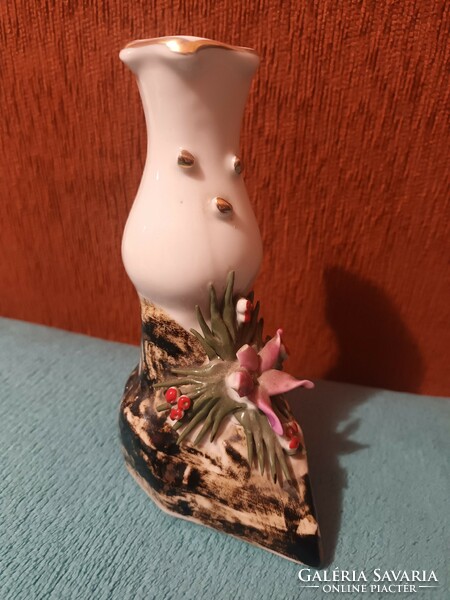 Beautiful small porcelain vase with flower pattern