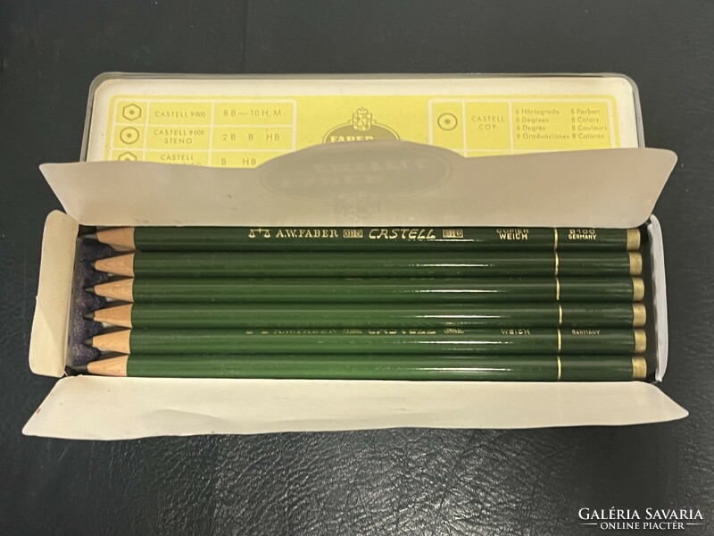 NOS !!! FABER CASTELL Puha 9100 Másoló Ceruza Fém Doboz 12 Db !!!