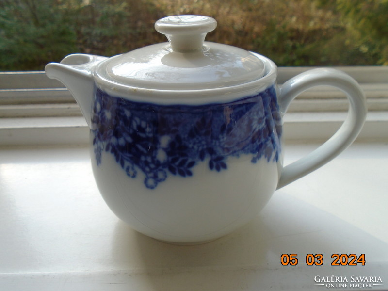 Dense cobalt floral pattern thick-walled teapot from the German company Bauscher Weiden