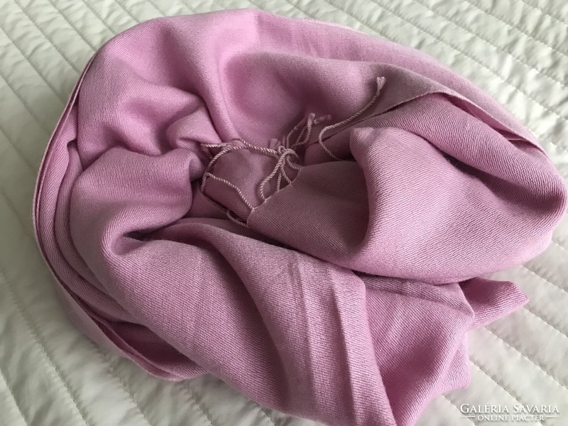 Selyem és kashmir keverék sál finom rózsaszínben, 200 x 65 cm