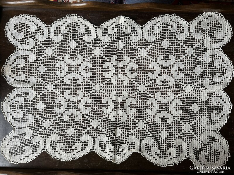 Antique crochet lace tablecloth