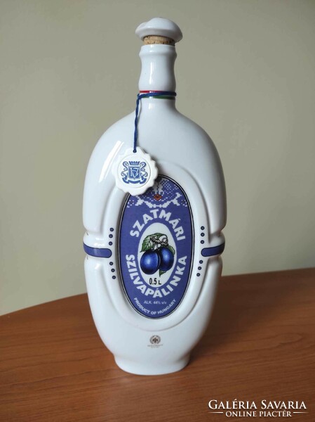 Hollóháza Szatmár brandy porcelain bottle, bottle