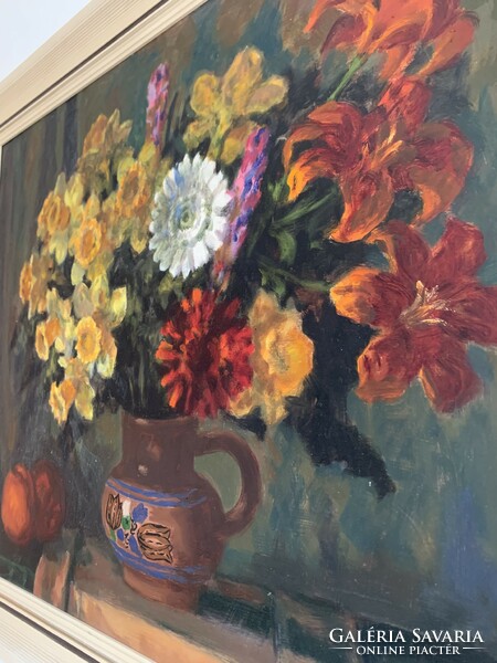 Schey Ferenc csendélet festmény olaj farost 60x80