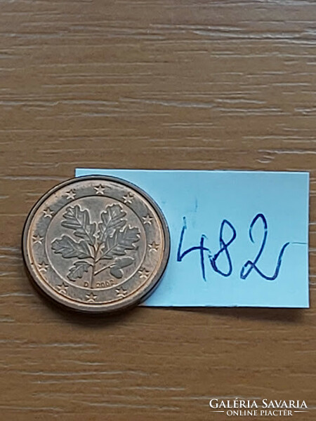 NÉMETORSZÁG 1 EURO CENT 2002 / D  482