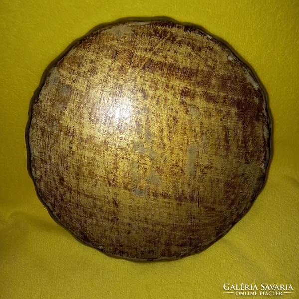 Italian, Florentine baroque style, round, wooden tray, serving tray.