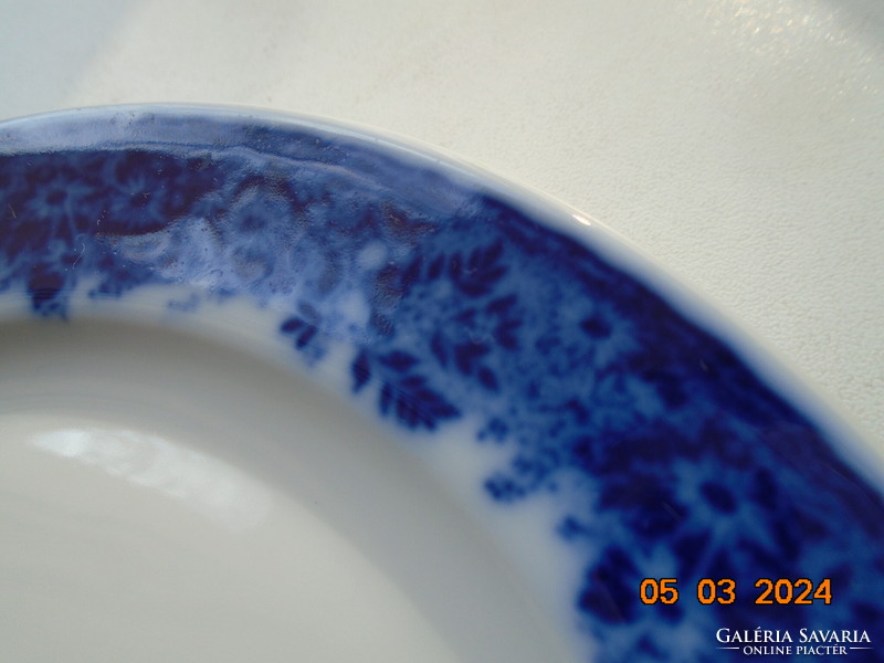 Dense cobalt flower pattern thick-walled coffee cup with a larger plate from the German company Bauscher Weiden