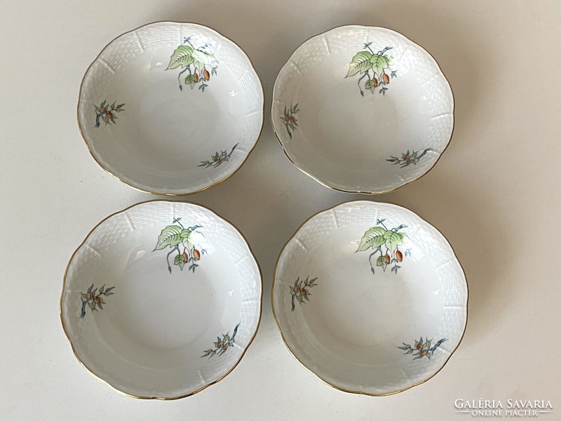 4 Herend porcelain cups and bowls with Hecsedli pattern