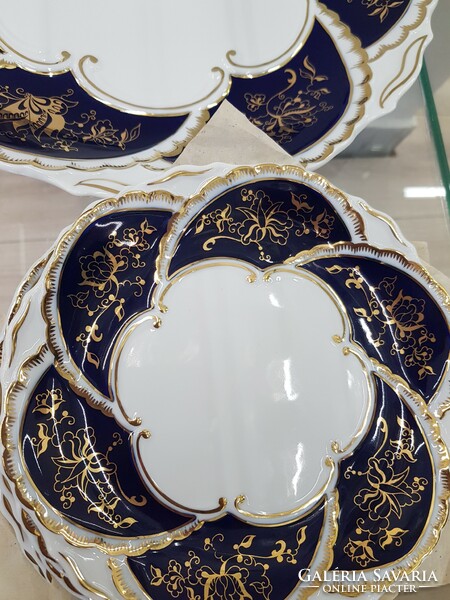 Zsolnay beautiful rare pattern cake set