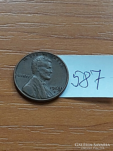 Usa 1 cent 1963 d, copper-zinc, abraham lincoln 587