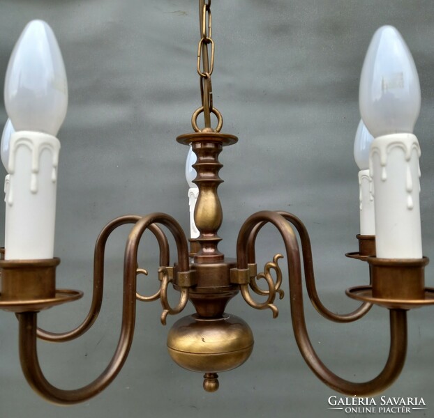 Flemish copper chandelier with 6 arms p