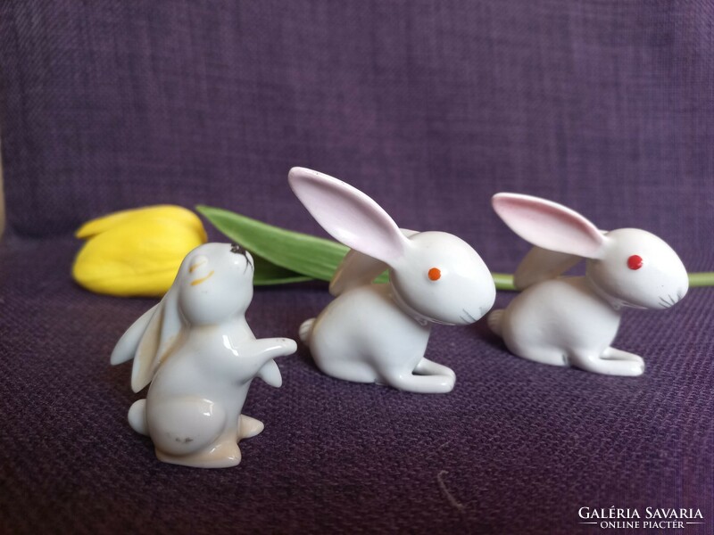 Porcelain bunny figurines for sale by aquincumi and metzler&ortloff