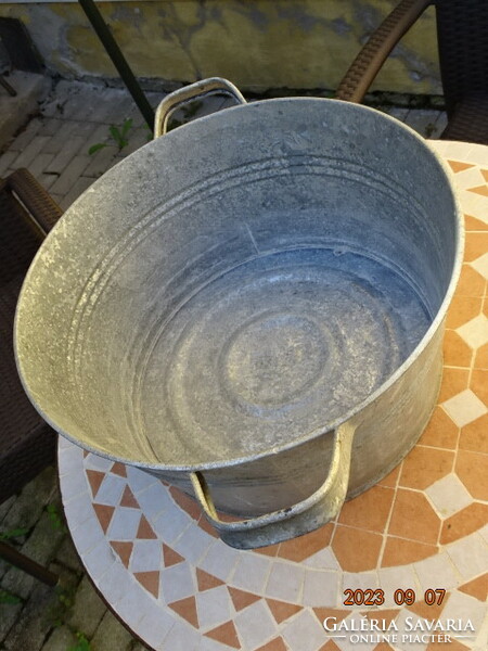 Tin bowl vajling vat kaspó lavór metal washing dish (garden peasant decor !!!!)