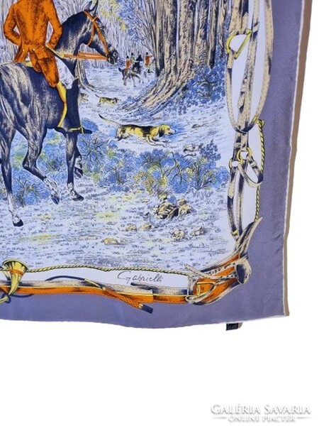 Gabrielli silk vintage women's scarf 86x90 cm. (7160)
