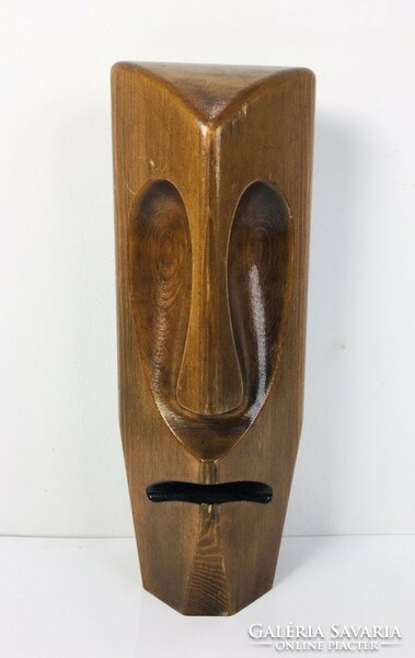 Vintage design faragott fa maszk , fej szobor - 51215