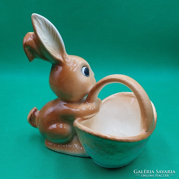 Ceramic Easter bunny with basket
