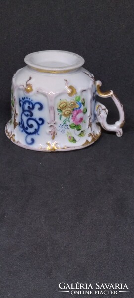 Biedermeyer gyűjtői csésze, gyönyörű, kézzel festett virágmintával AICH 1850-es évek