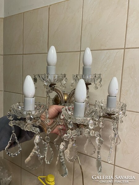 Crystal wall arm with 5 branches