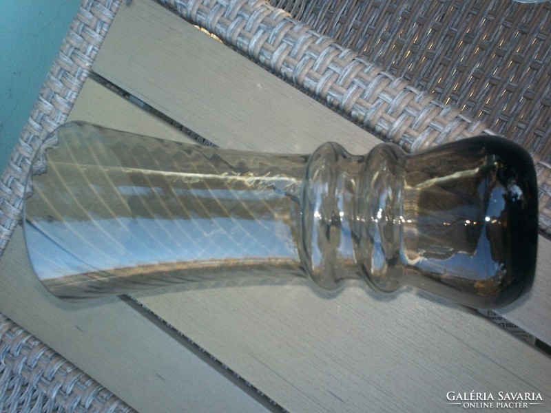 Vintage smoky glass vase, 24 cm, striking color, shape, design