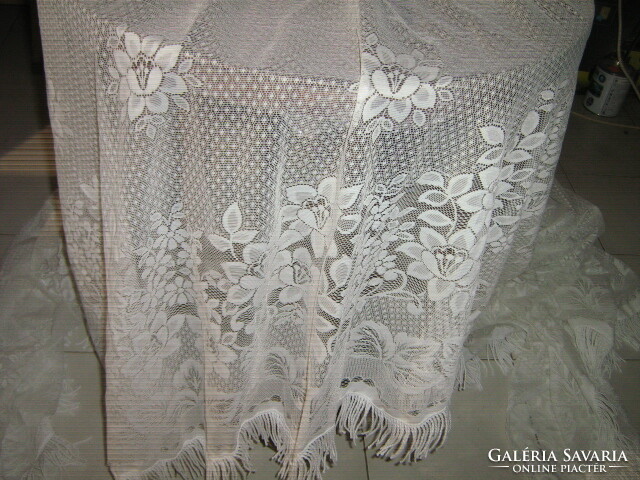 Beautiful special vintage fringed floral wavy bottom curtain