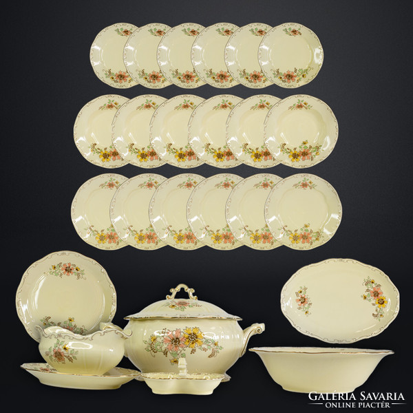 Zsolnay dinner set for 6, hand painted