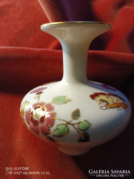 Small vase with butterfly flowers by Zsolnay