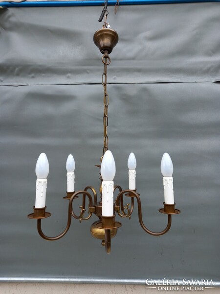 Flemish copper chandelier with 6 arms p