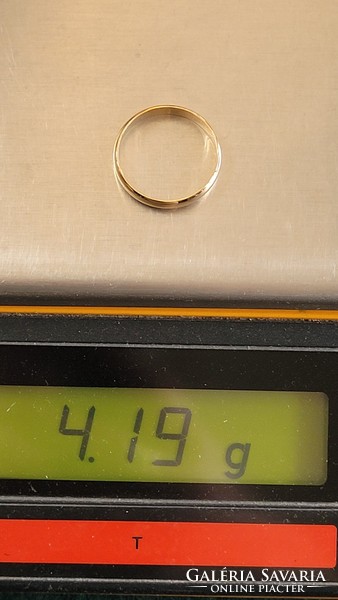 (3) 14 K arany jegygyűrű, karika gyűrű 4,19 g