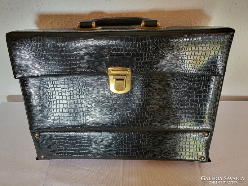 Retro, plastic, synthetic leather briefcase, briefcase