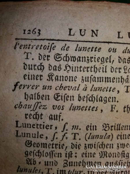 1780.﻿ antik Johann Leonhard Frisch-Jakob Mauvillon : Német-Francia gótbetűs szótár a képek szerint