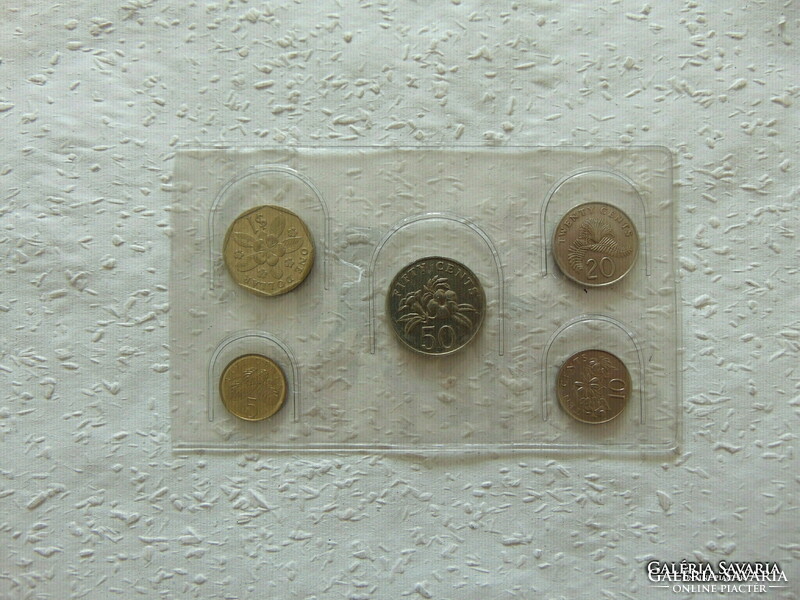 Szingapúr 5 darab érme műanyag bliszterben