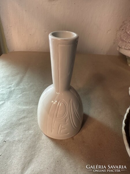 Zsolnay white porcelain vase