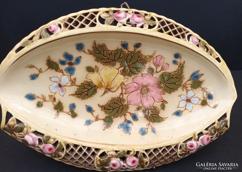 Beautiful antique Zsolnay decorative bowl centerpiece