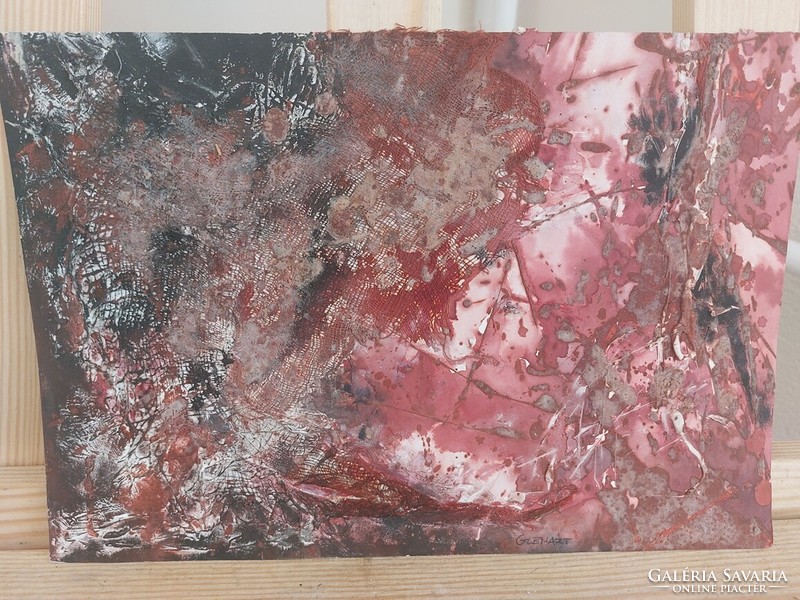 (K) Szignózott absztrakt festmény20x30 cm