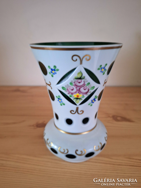 Antique multilayer Biedermeier vase