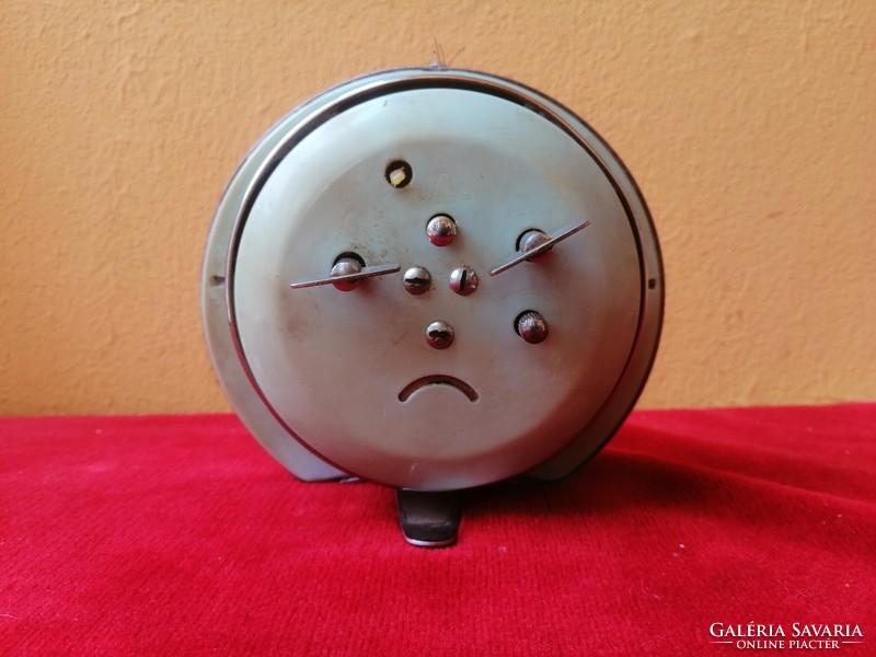Vintage diamond mechanical alarm clock - space age - 1970s.