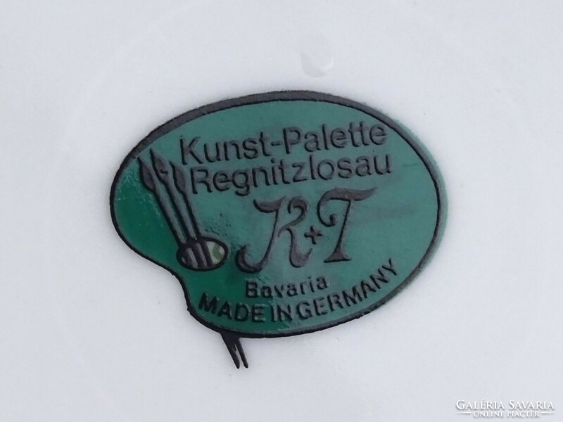 1Q546 Aranyozott Linderhof kastély díszes Bavaria porcelán tányér dísztányér 20 cm