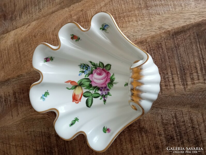 Herend shell offering large floral pattern