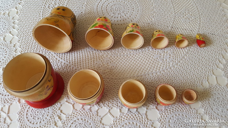 6-piece, old Russian matryoshka doll