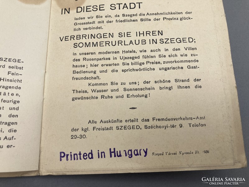 Come to Szeged on holiday - Szeged's photo tourism brochure from 1936